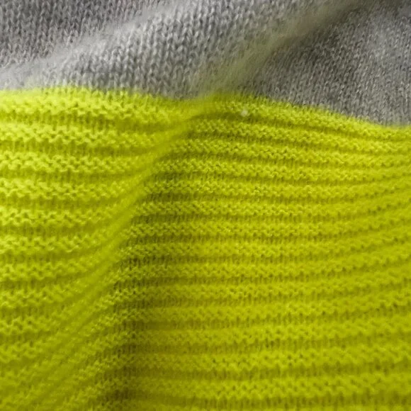 Kinross Cashmere Sweater & Wrap Set – 100% Cashmere | Gray & Vibrant Citron - Picture 6 of 7